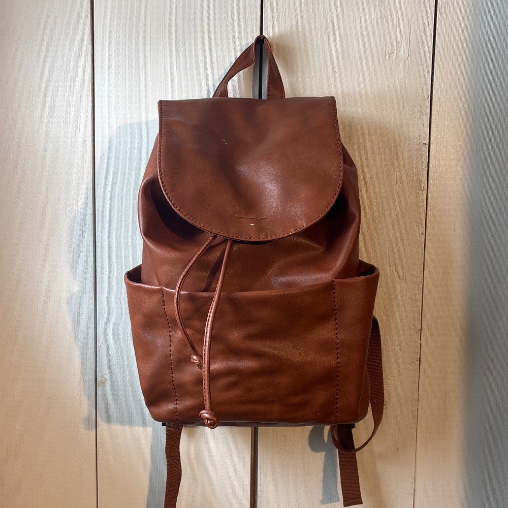 Universal threads faux leather womans draw string backpack